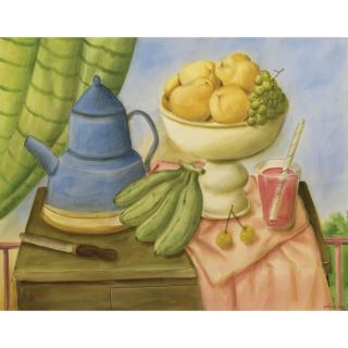 Fernando Botero - Natura Morta Con Tenda Verde