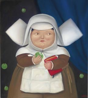 Fernando Botero - Nun Eating an Apple