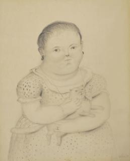 Fernando Botero - Petite fille au chat