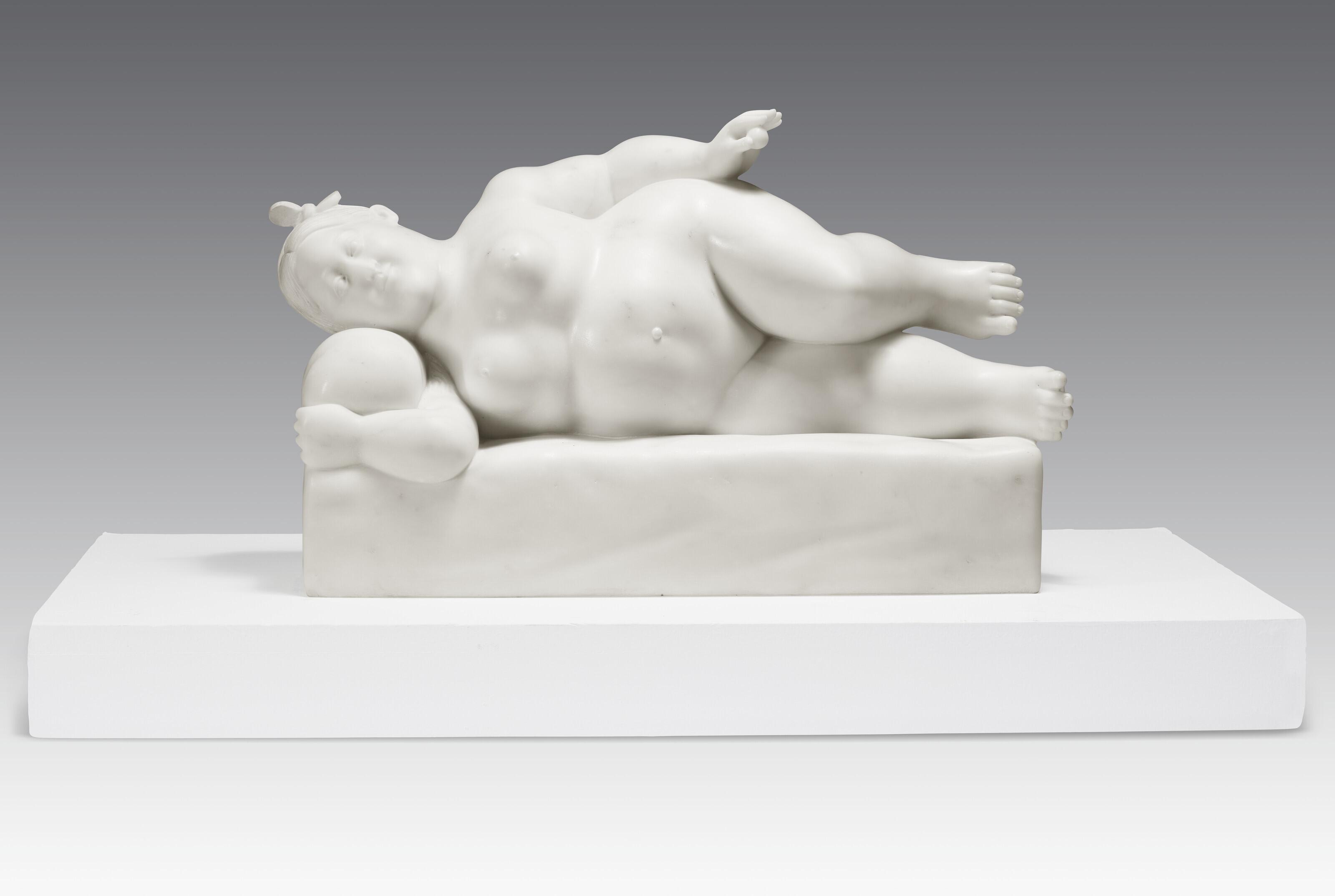 Fernando Botero - Reclining Woman with Apple
