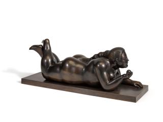 Fernando Botero - Reclining Woman With Apple