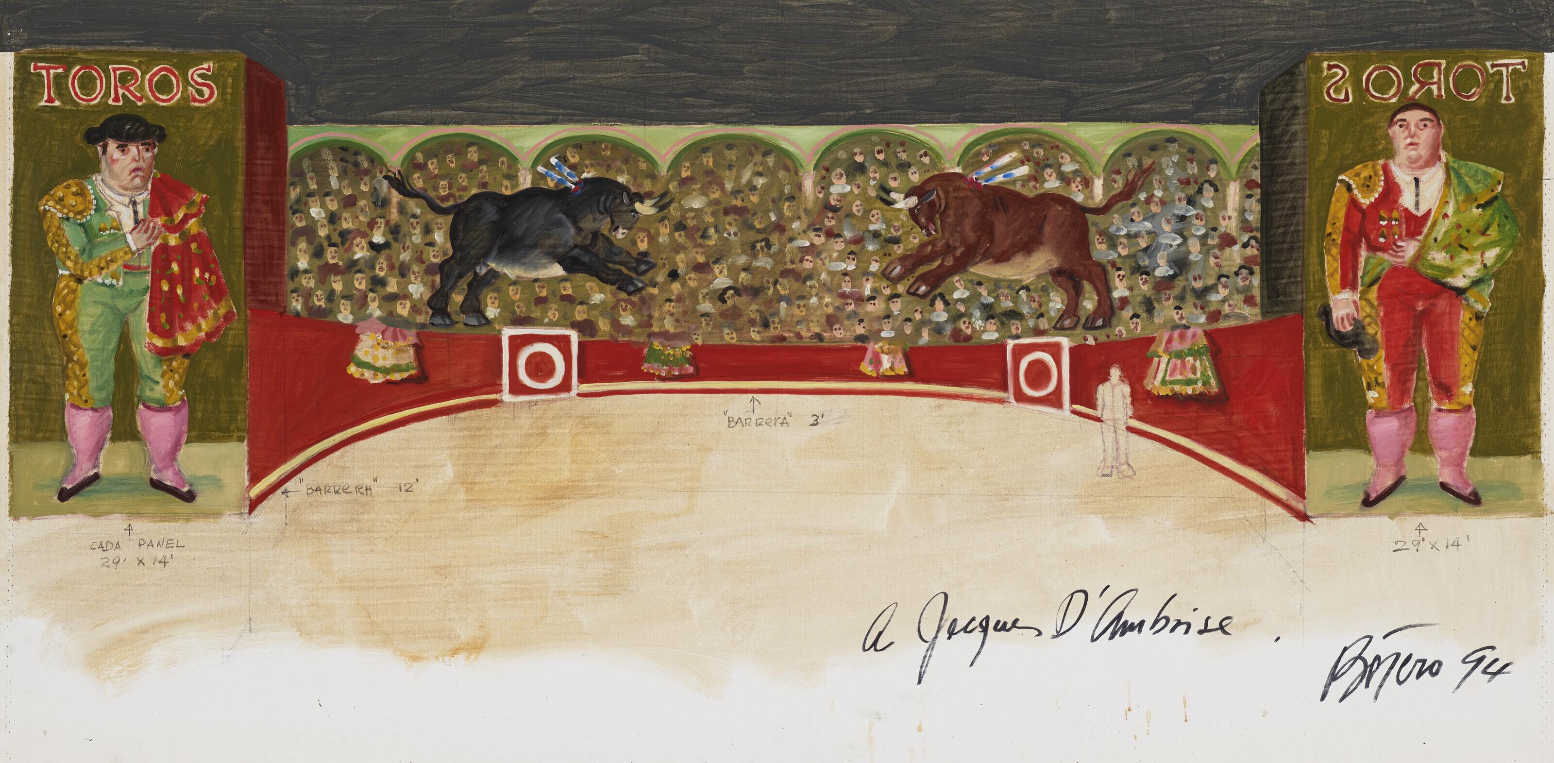 Fernando Botero - Rendering for a Backdrop of Carmen