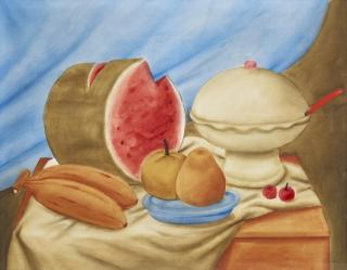 Fernando Botero - Still Life With Soup Tureen And Watermelon