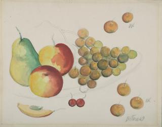 Fernando Botero - Stillleben mit Früchten.