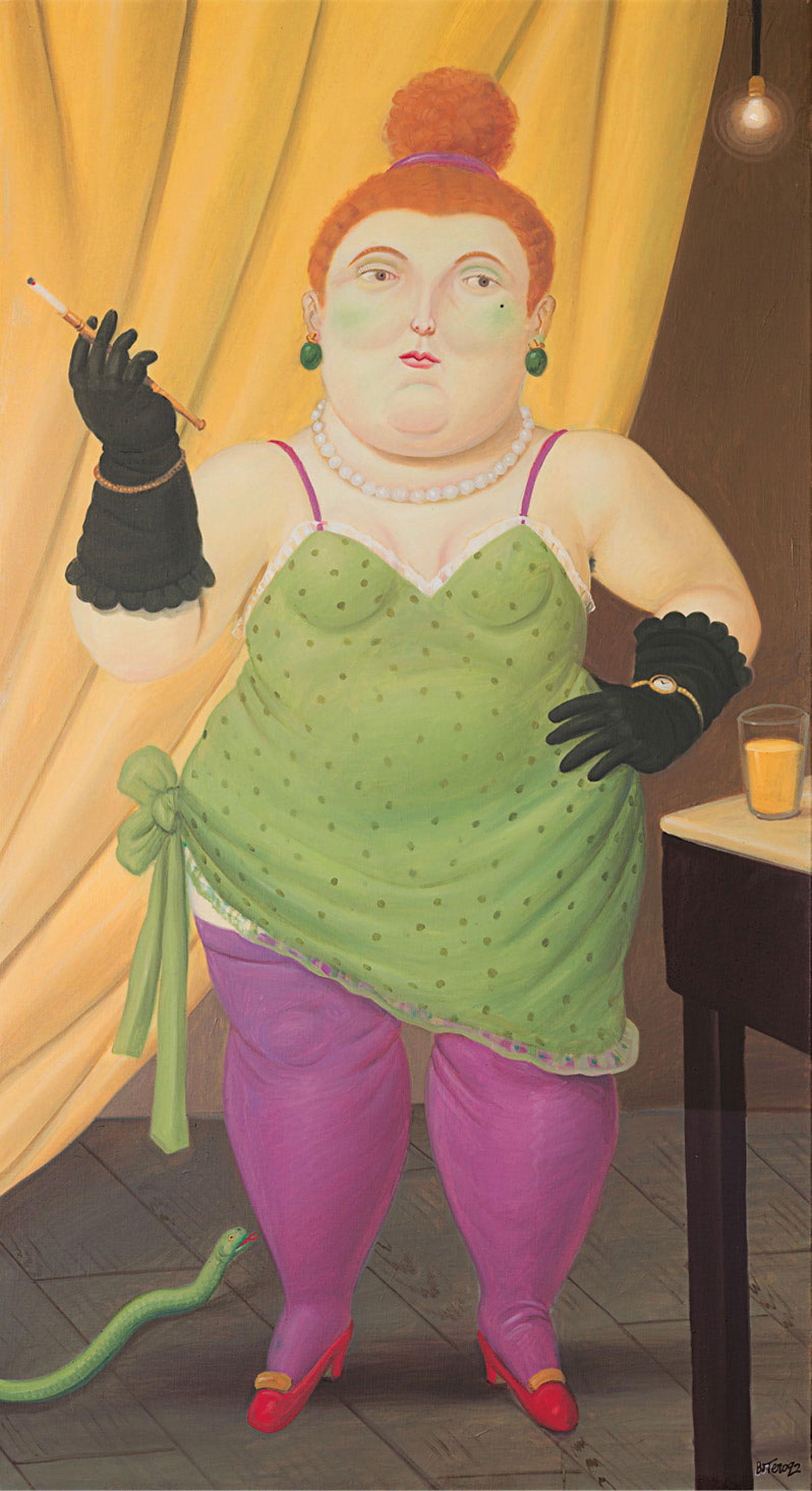 Fernando Botero - Woman in a Green Dress