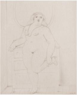 Fernando Botero - Woman In Front Of A Mirror