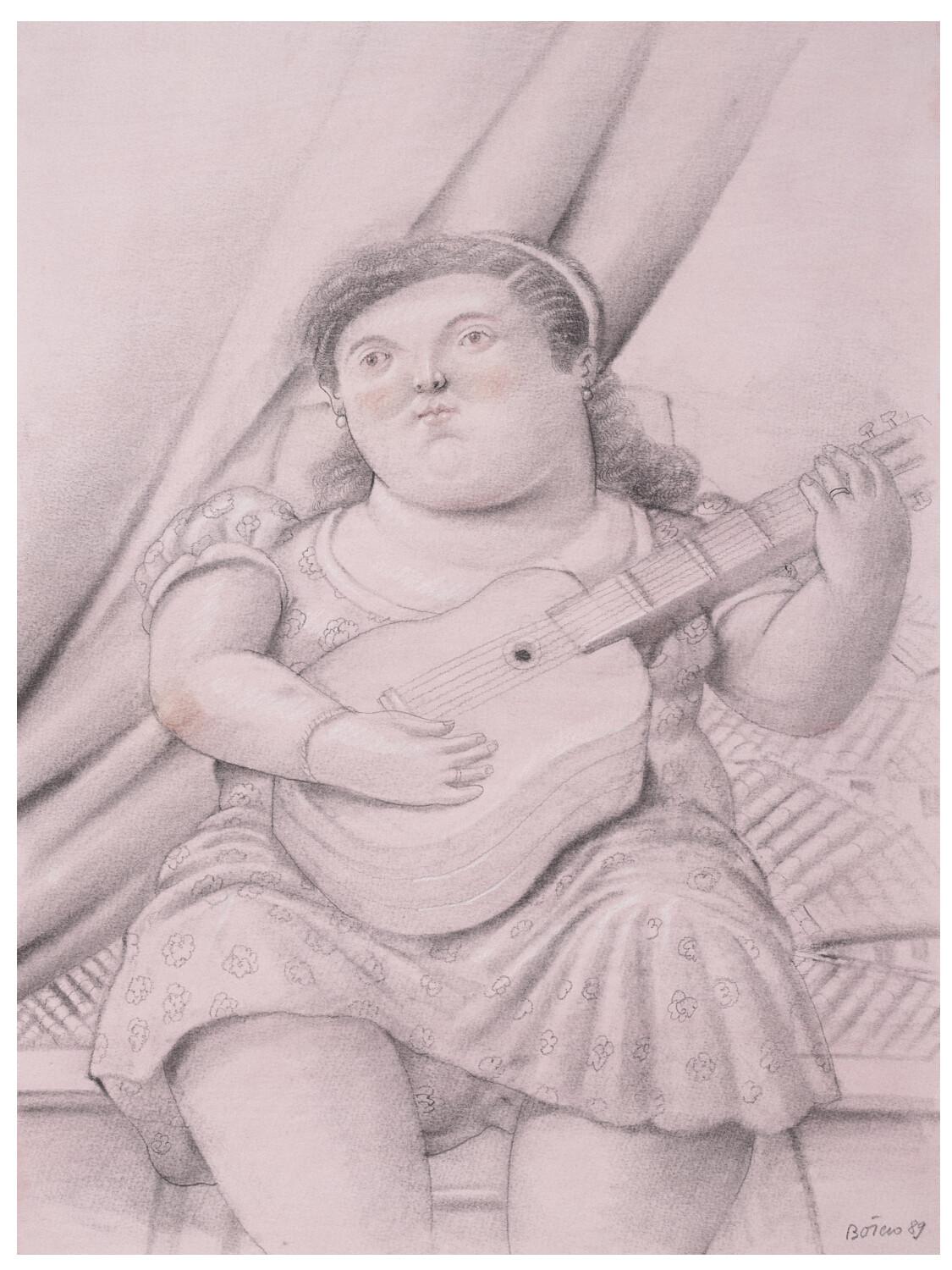 Fernando Botero - Woman with Guitar
