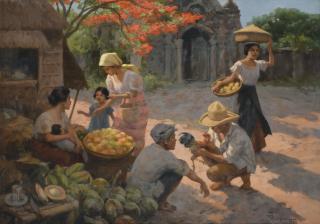 Fernando Cueto Amorsolo - ANTIPOLO MARKET SCENE