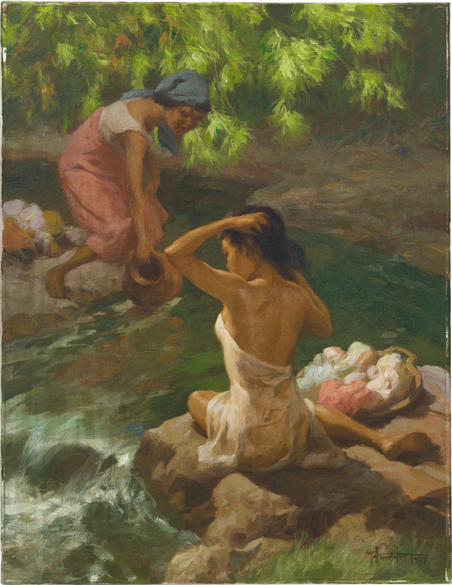 Fernando Cueto Amorsolo - By The Stream