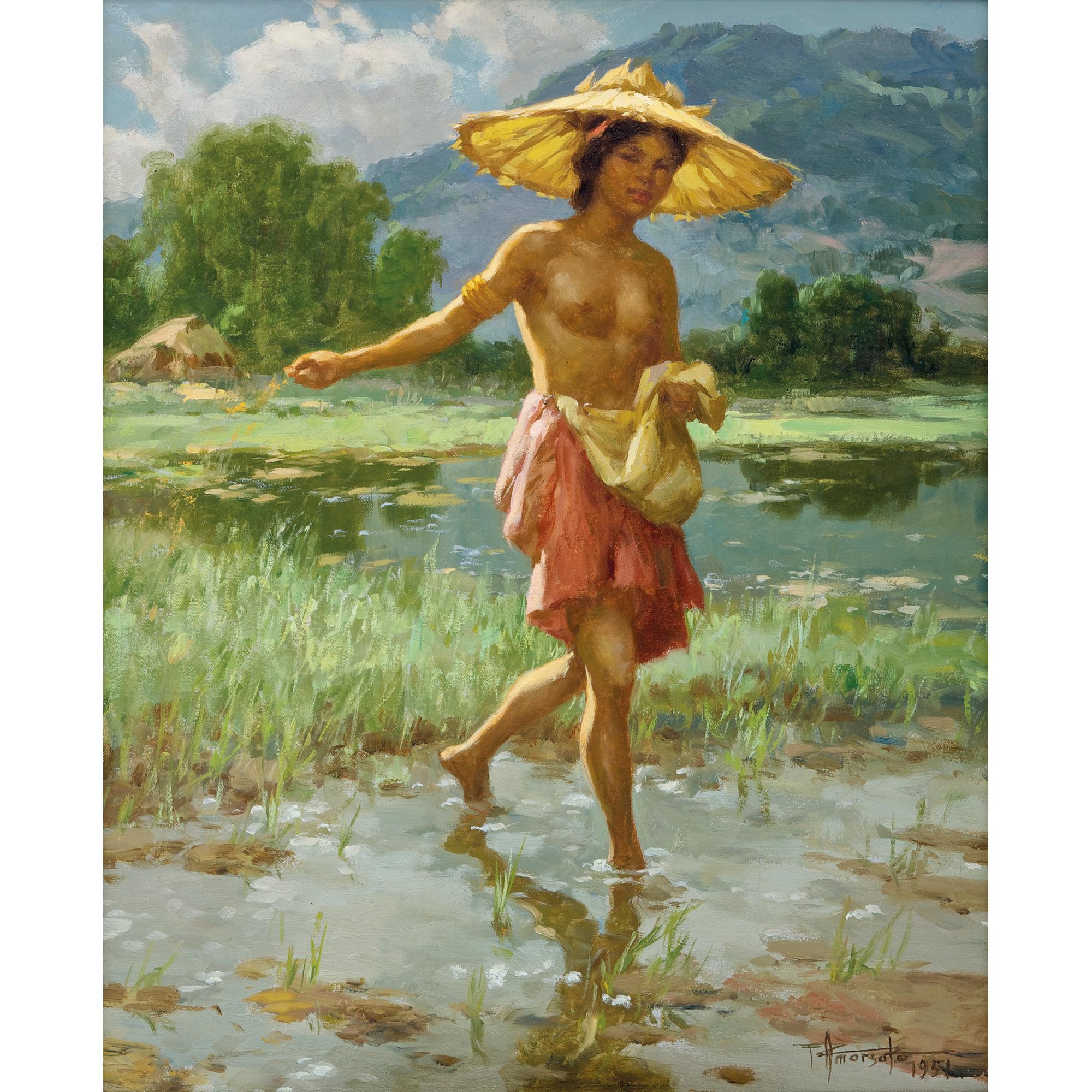 Fernando Cueto Amorsolo - Dalagang Filipina (Filipino Maiden)  