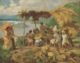 Fernando Cueto Amorsolo - Dinner In The Sun