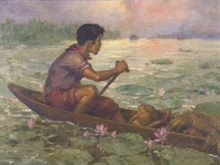 Fernando Cueto Amorsolo - Elias And Ibarra on Pasig River