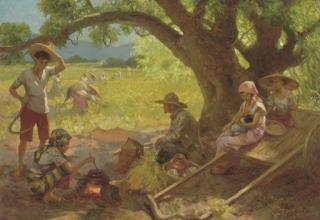 Fernando Cueto Amorsolo - Family under the trees