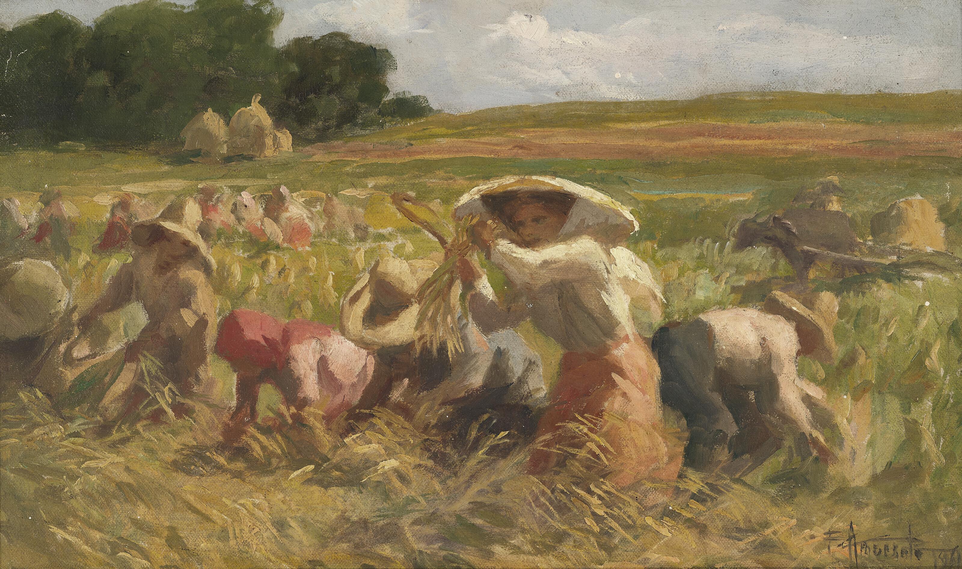 Fernando Cueto Amorsolo - Harvesting Rice