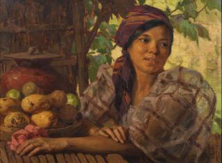 Fernando Cueto Amorsolo - Maiden With Fruits, 1930