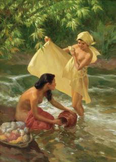 Fernando Cueto Amorsolo - Maidens by a Stream