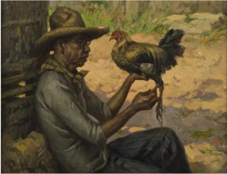 Fernando Cueto Amorsolo - Man With Cockerel