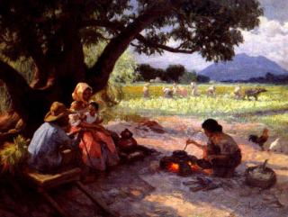 Fernando Cueto Amorsolo - Resting under the tree
