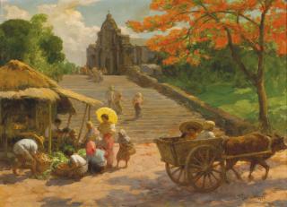 Fernando Cueto Amorsolo - Sunday Morning in the Población