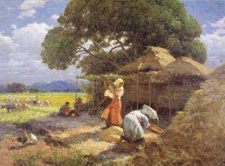 Fernando Cueto Amorsolo - Winnowing rice