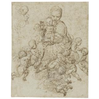 Ferraù Fenzoni - The Madonna And Child Borne Aloft By Putti