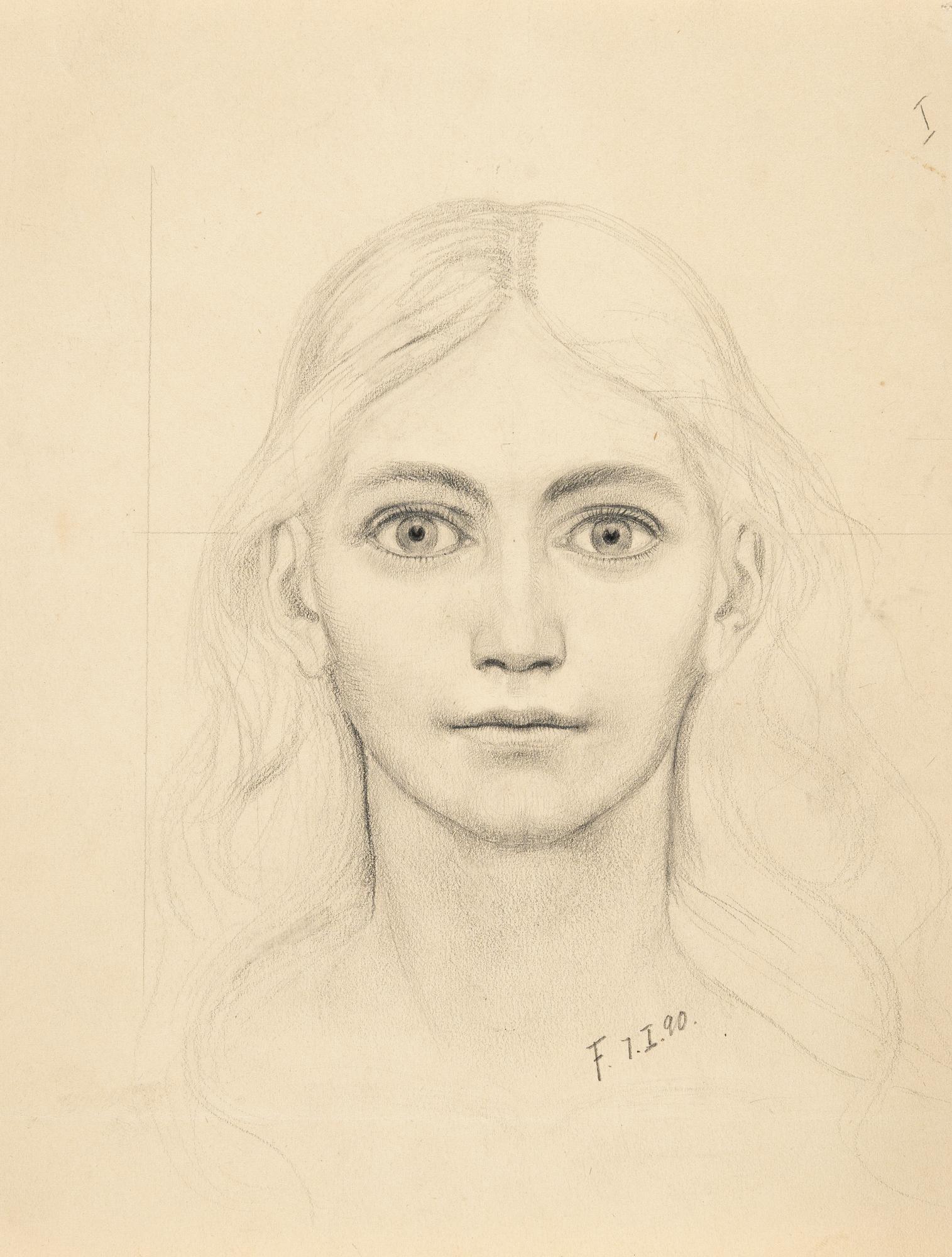 Fidus - 2 Bll.: Mädchenkopf