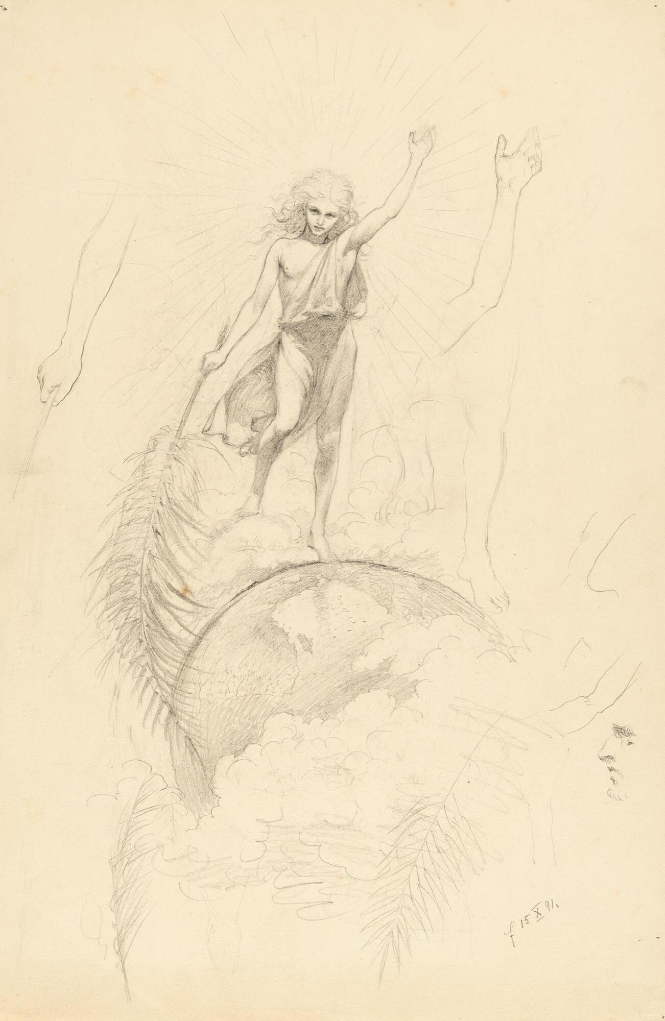 Fidus - 2 Bll.: Vorzeichnungen zu „Gloria in excelsis Deo“