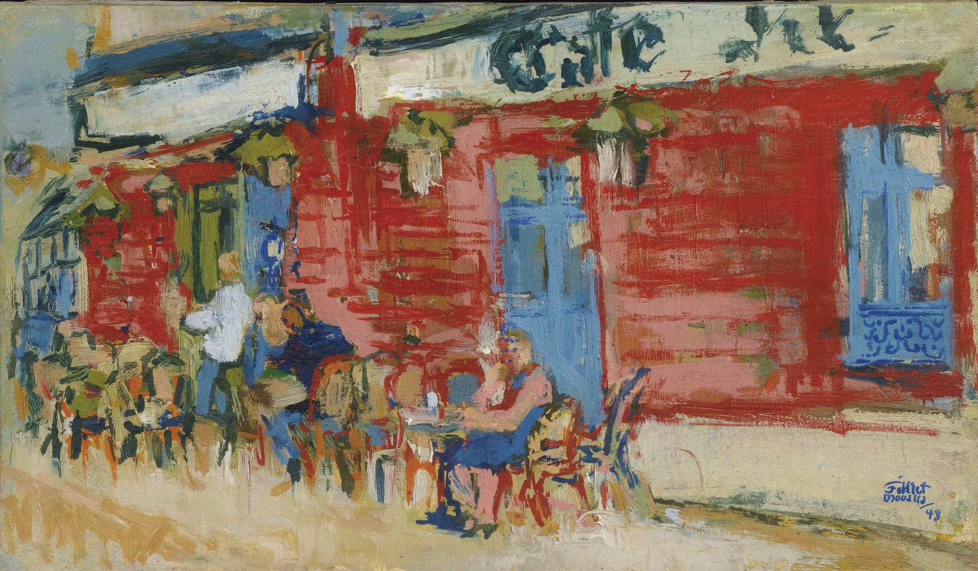 Fikret Moualla - La Terrasse Du Caféfikret Moualla ; At The Terrace Of A Café ; Signed And Dated Lower Right \'48 ; Oil On Canvas