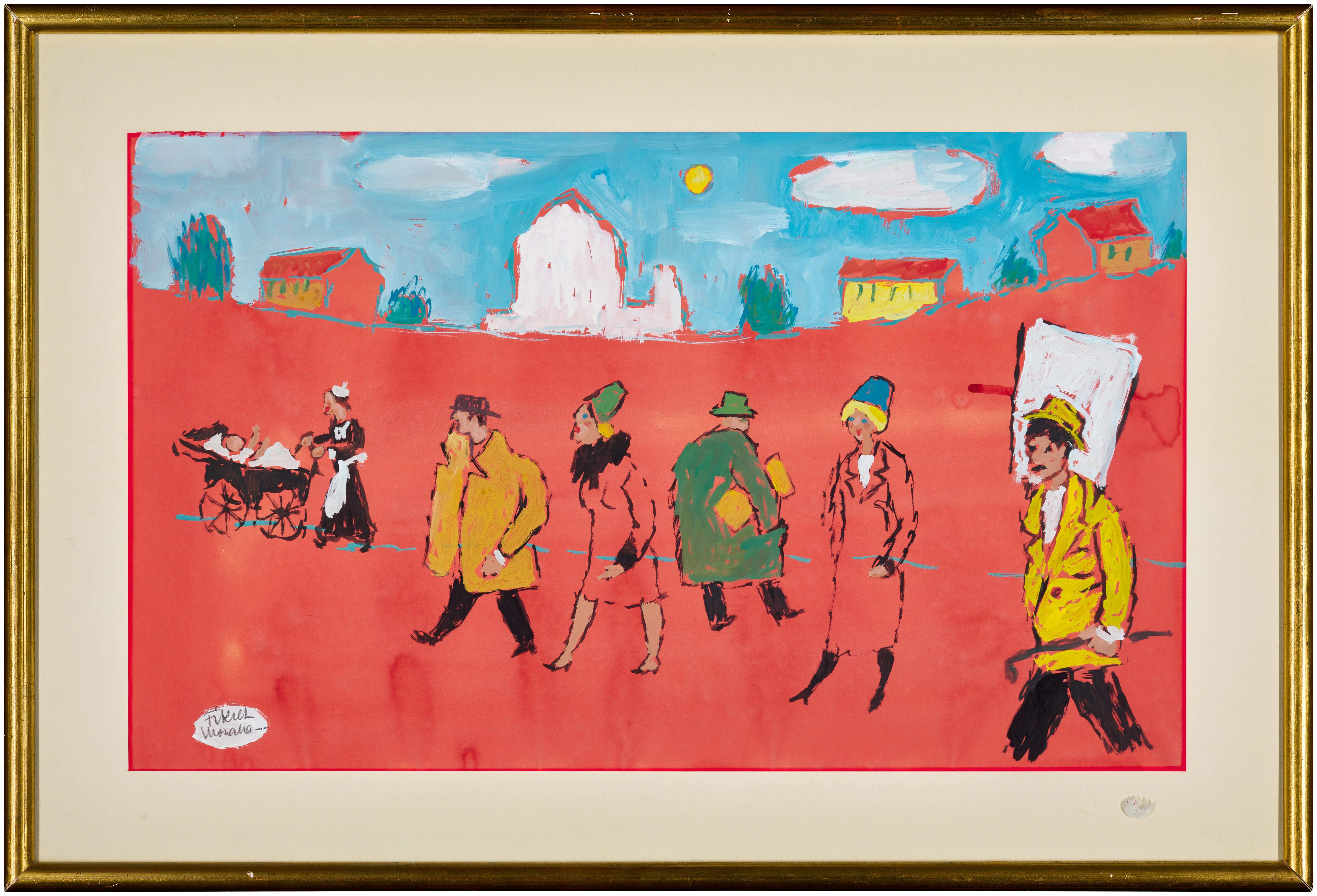 Fikret Moualla - Nurse et promeneurs dans un parc