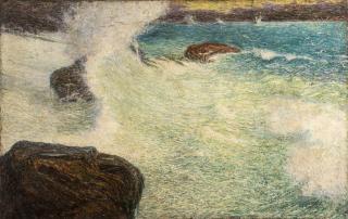 Filiberto Minozzi - Scoglio a Bordighera - mareggiata