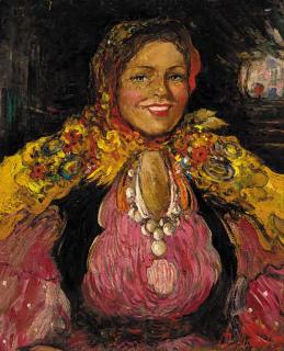 Filipp Andreevich Maliavin - Portrait of a Peasant Woman