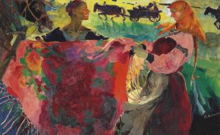 Filipp Maliavin - The shawl seller