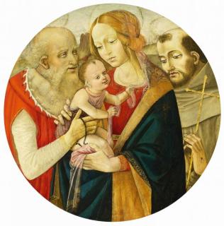 Filippino Lippi - Maria mit Kind und zwei Heiligen (Hl. Hieronymus und Hl. Franziskus)