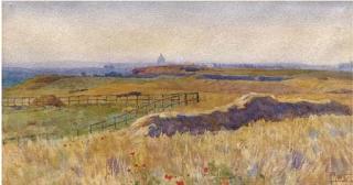 Filippo Anivitti - Campagna romana con Roma sullo sfondo