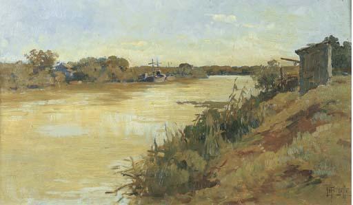 Filippo Anivitti - Il Tevere a Fiumicino