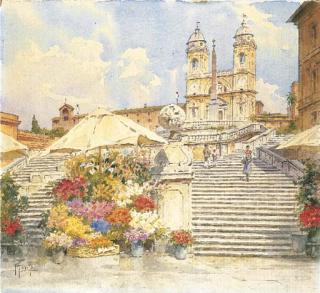 Filippo Anivitti - Roma, Trinità dei Monti