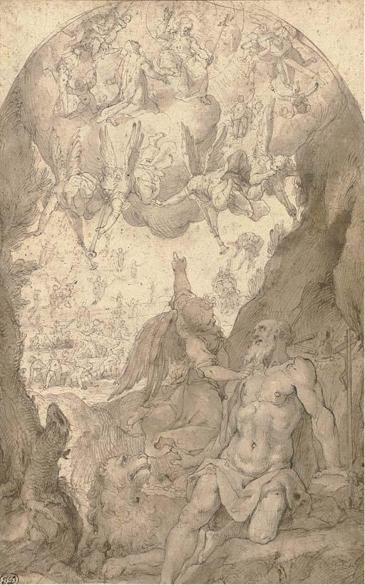 Filippo Bellini - Un Ange Montrant À Saint Jérôme Le Christ En Gloire