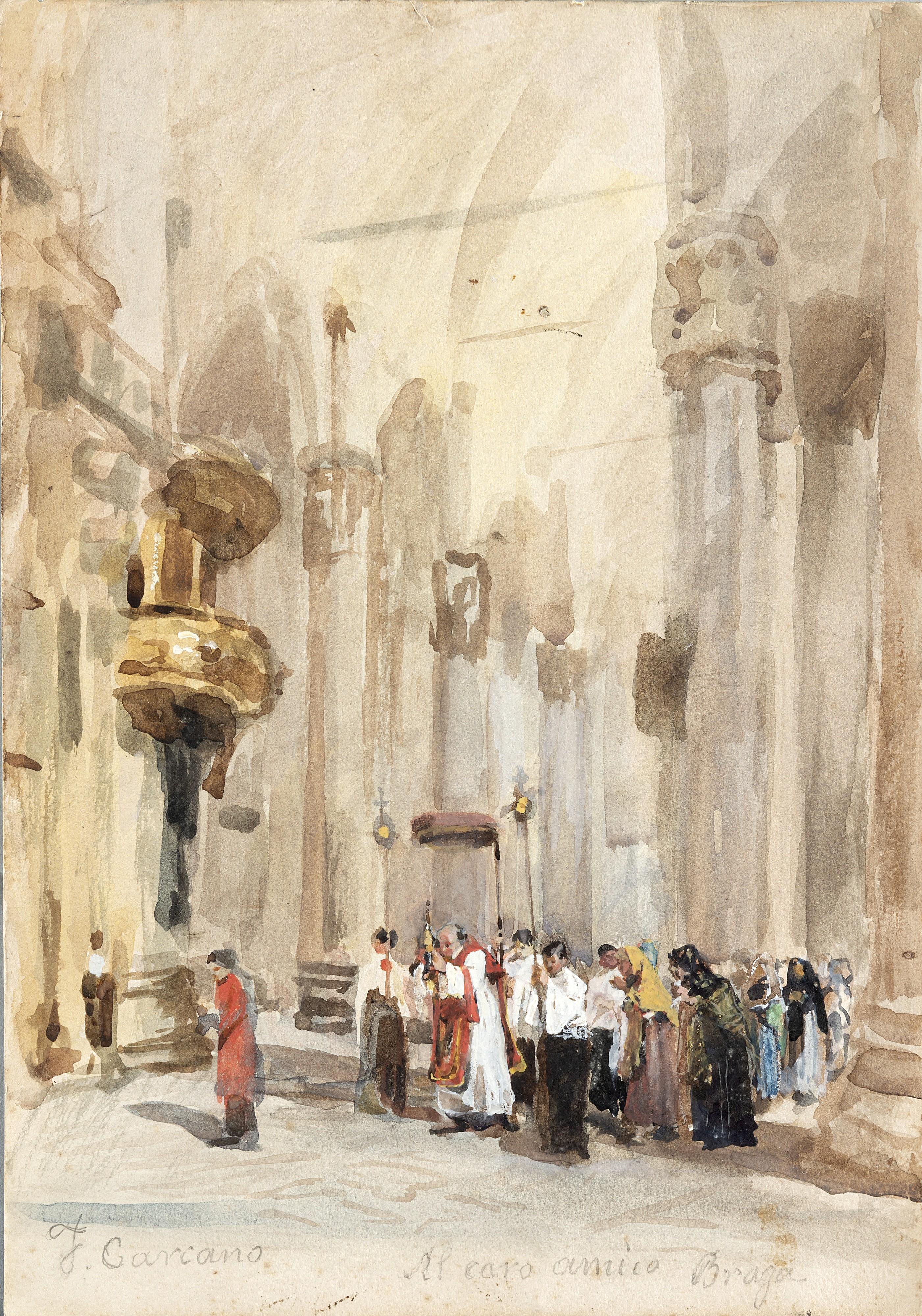 Filippo Carcano - Processione in Duomo