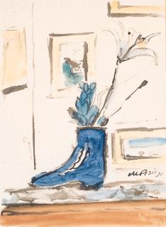 Filippo De Pisis - Fiori in un vaso a forma di stivale