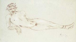 Filippo de Pisis - Homme nu allongé