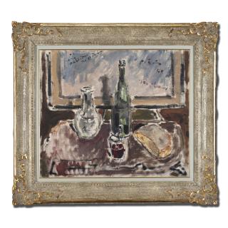 Filippo De Pisis - Natura morta con bottiglia
