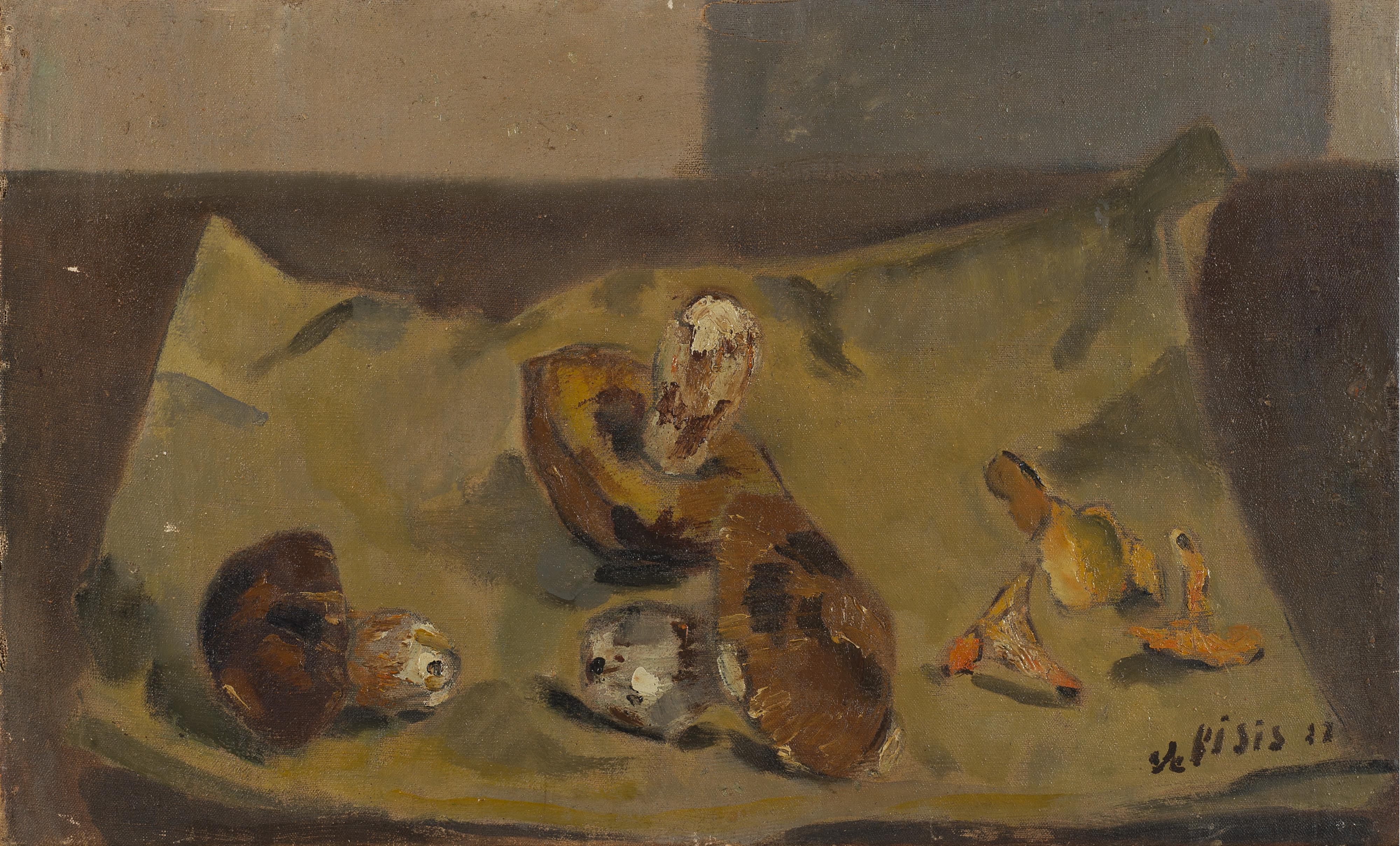 Filippo De Pisis - Natura morta con funghi