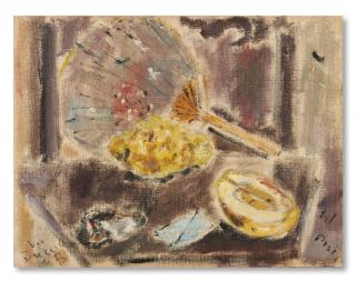 Filippo De Pisis - Natura morta con ventaglio giapponese