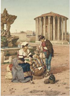 Filippo Indoni - Contadinelli al tempio di Vesta