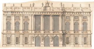 Filippo Juvarra - Entwurf für den fassadenseitigen Flügel des Palazzo Madama in Turin