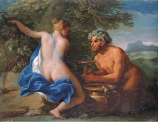Filippo Lauri - A Nymph And A Satyr