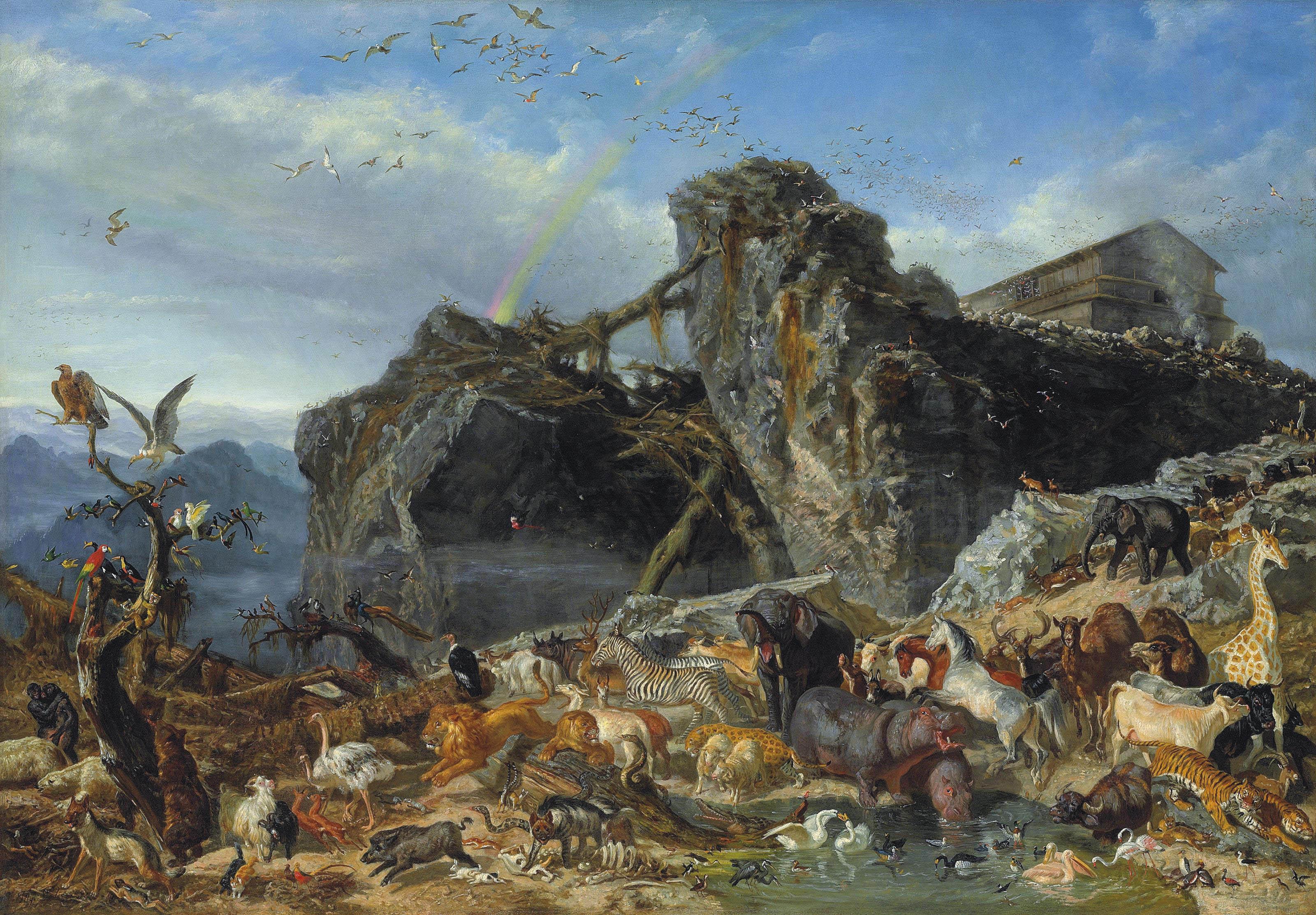 Filippo Palizzi - After the Flood: the exit of Animals from the Ark
