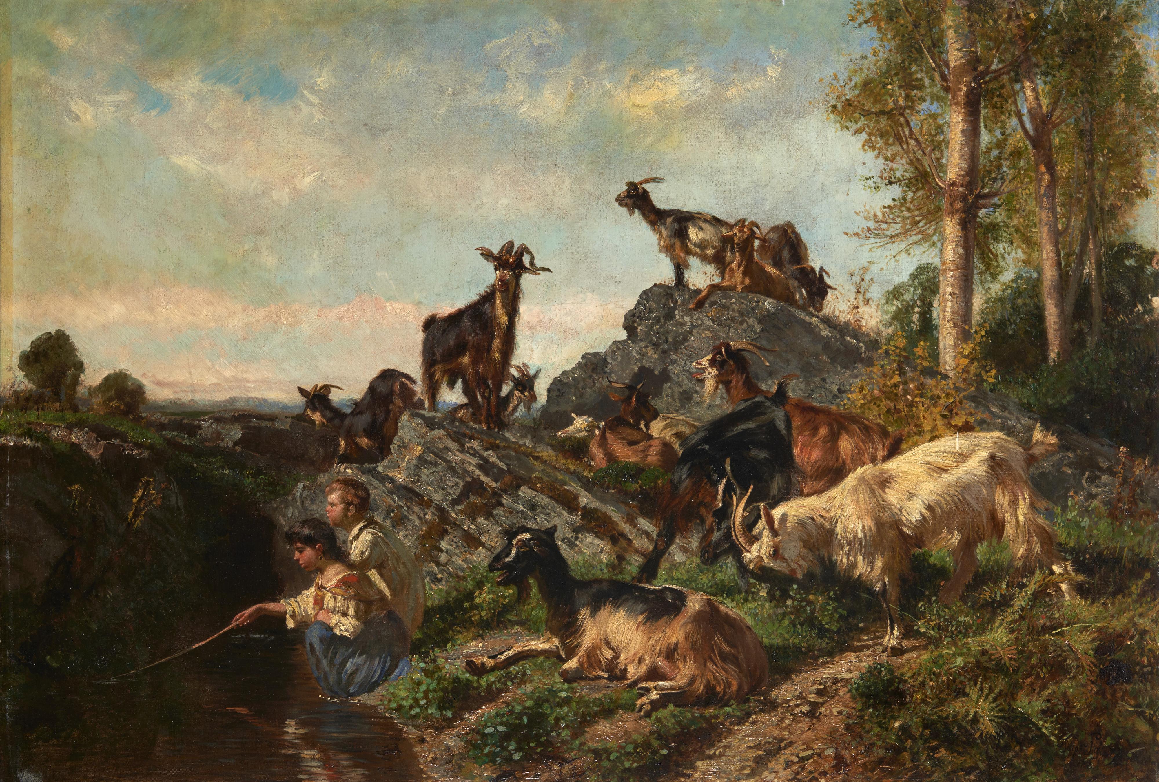 Filippo Palizzi - Capre in pastura