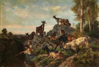 Filippo Palizzi - Capre in pastura