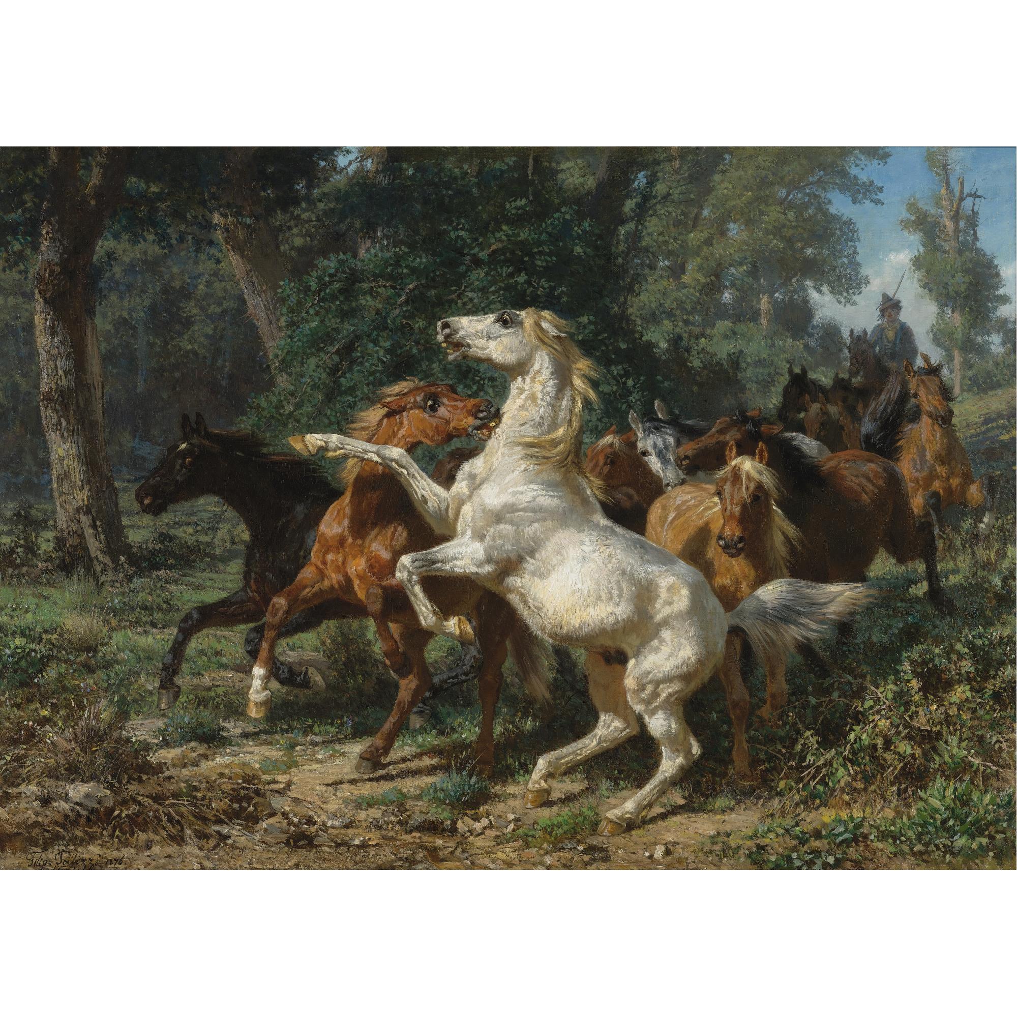 Filippo Palizzi - Italian A Herd Of Horses